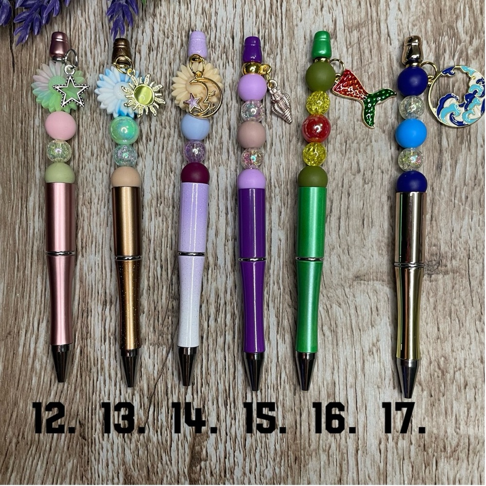 Handcrafted Sun Moon Ocean Pens Beaded Unique Artisan Gifts Office Accessories